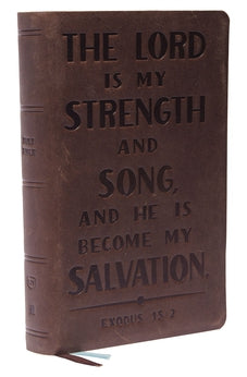 KJV Personal Size Reference Bible, Verse Art Cover Collection, Genuine Leather, Brown, Red Letter, Comfort Print 9780785292937