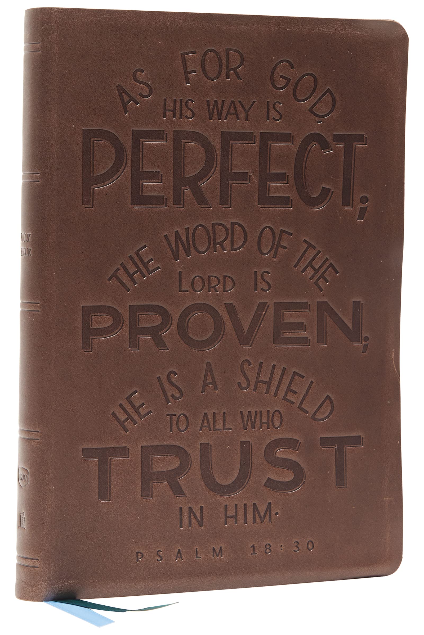 NKJV Thinline Bible, Verse Art Cover Collection, Genuine Leather, Brown, Red Letter, Comfort Print 9780785242499