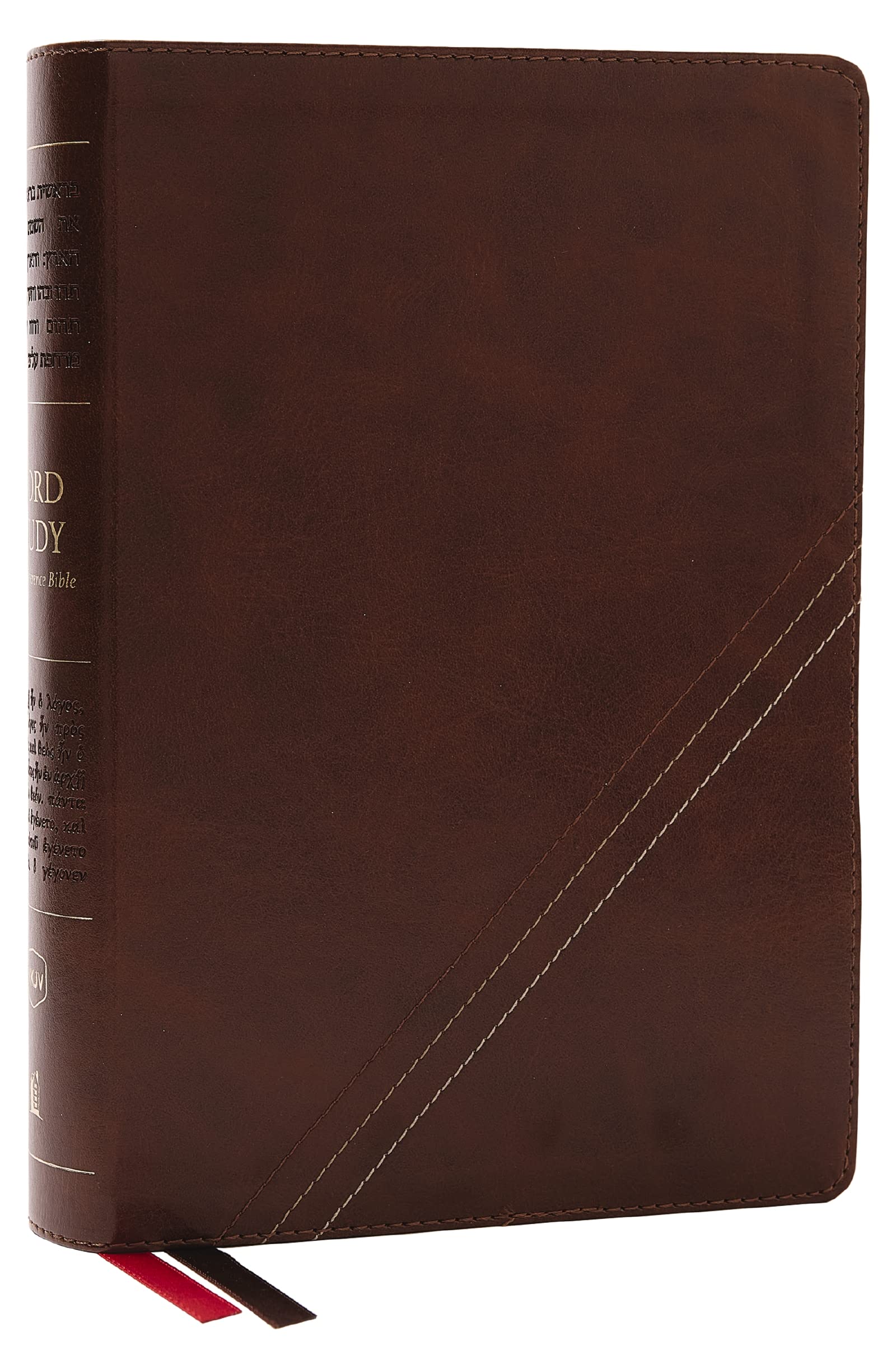 NKJV Word Study Reference Bible, Leathersoft, Brown, Red Letter, Comfort Print 9780785292838
