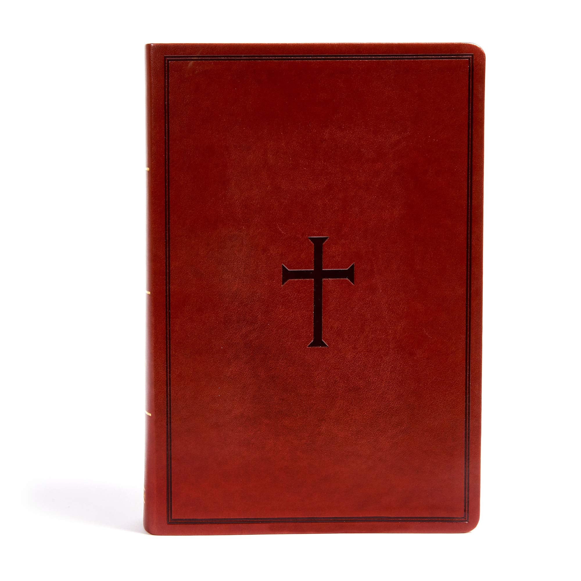 KJV Super Giant Print Reference Bible Brown LeatherTouch Ribbon Marker Red Letter Indexed 9781535954259
