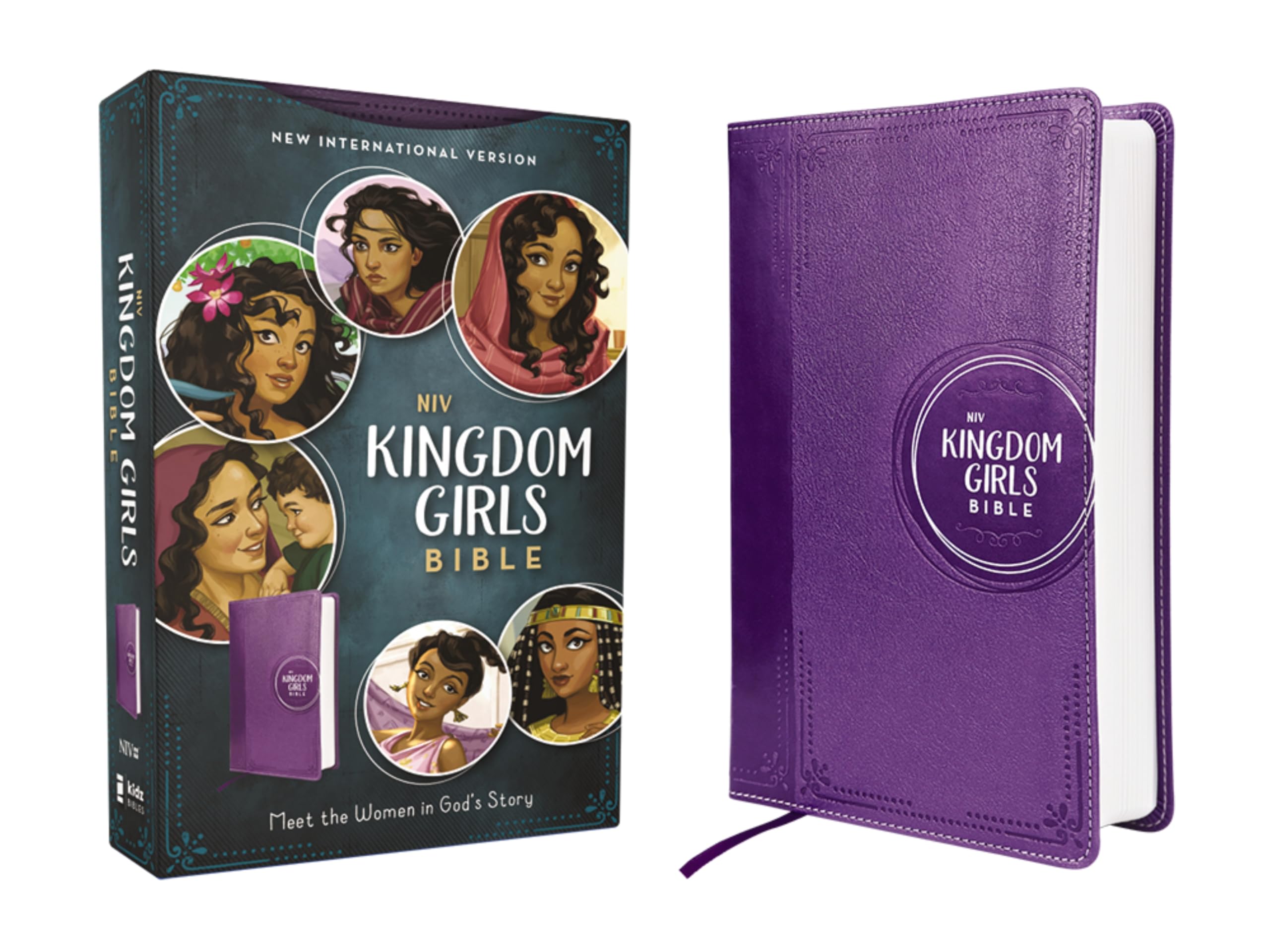 NIV Kingdom Girls Bible, Full Color, Leathersoft, Purple, Comfort Print: Meet the Women in God's Story 9780310461791