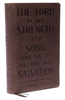 KJV Personal Size Reference Bible, Verse Art Cover Collection, Genuine Leather, Brown, Red Letter, Thumb Indexed, Comfort Print 9780785292944