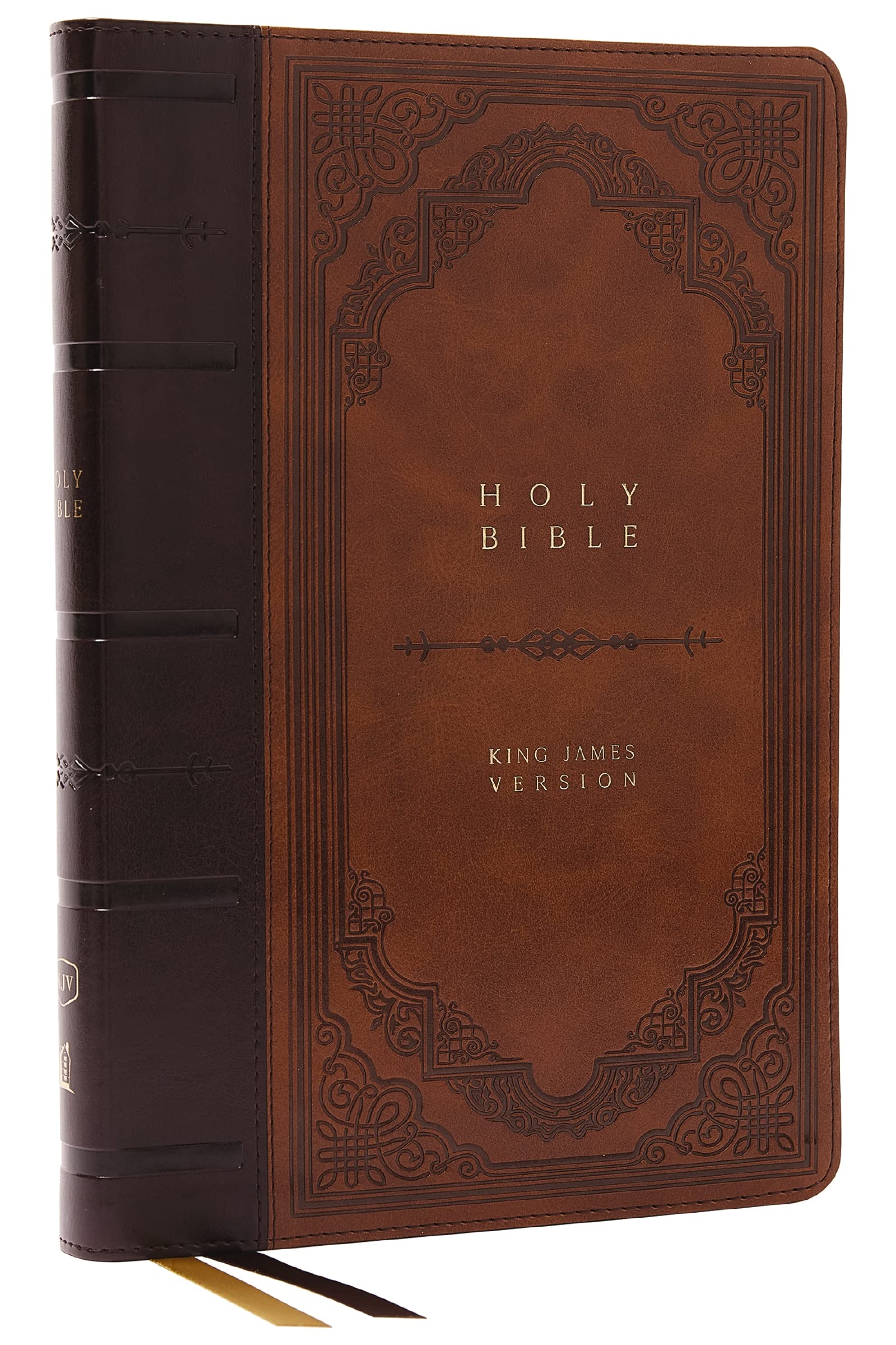KJV Bible Giant Print Thinline Bible, Vintage Series, Leathersoft, Brown, Red Letter, Comfort Print 9781400332199