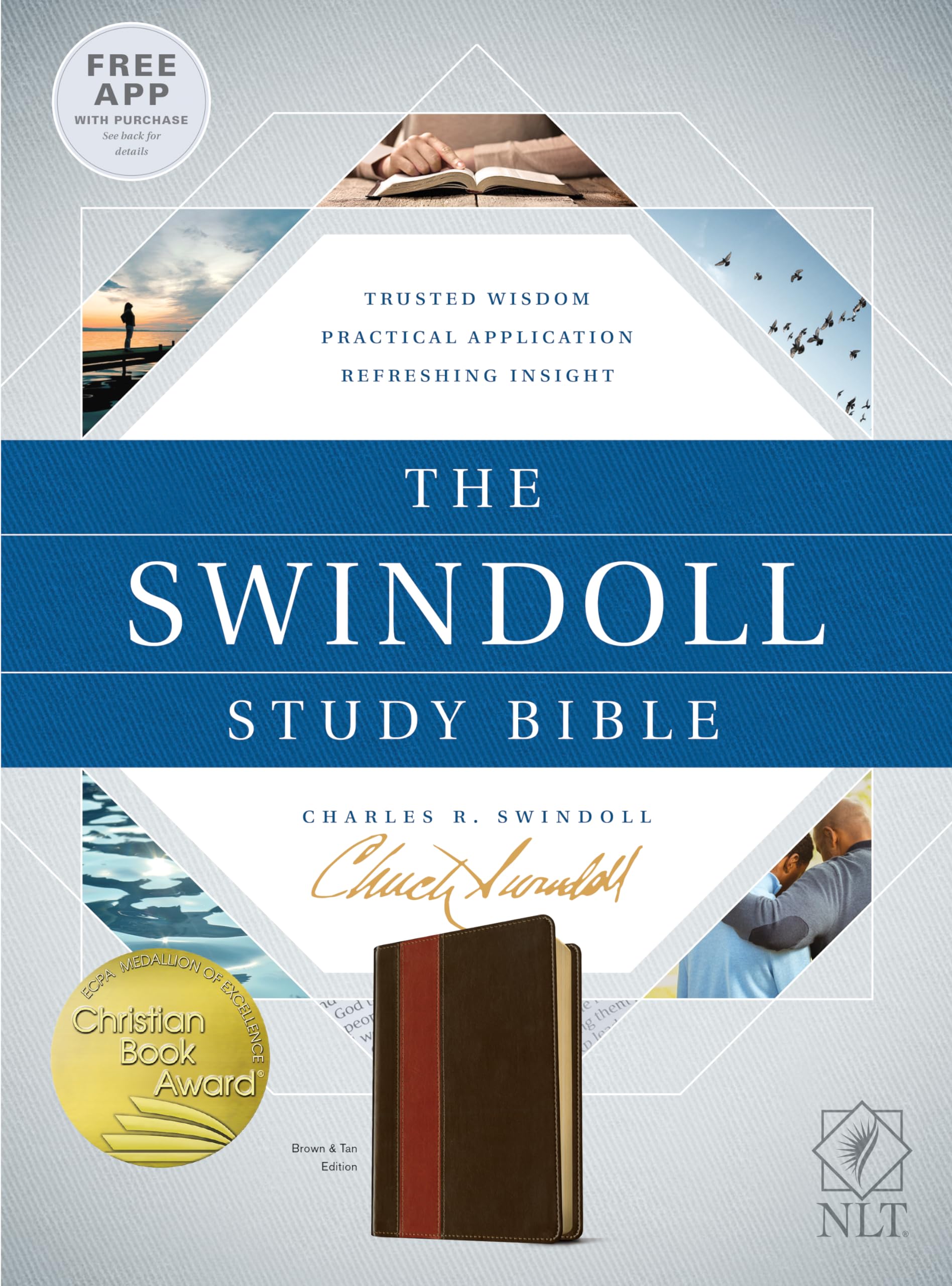 NLT Tyndale The Swindoll Study Bible, TuTone (LeatherLike, Brown/Tan) - New Living Translation Study Bible by Charles Swindoll, Includes Study Notes, Book Introductions, Application Articles & More! 9781414395425