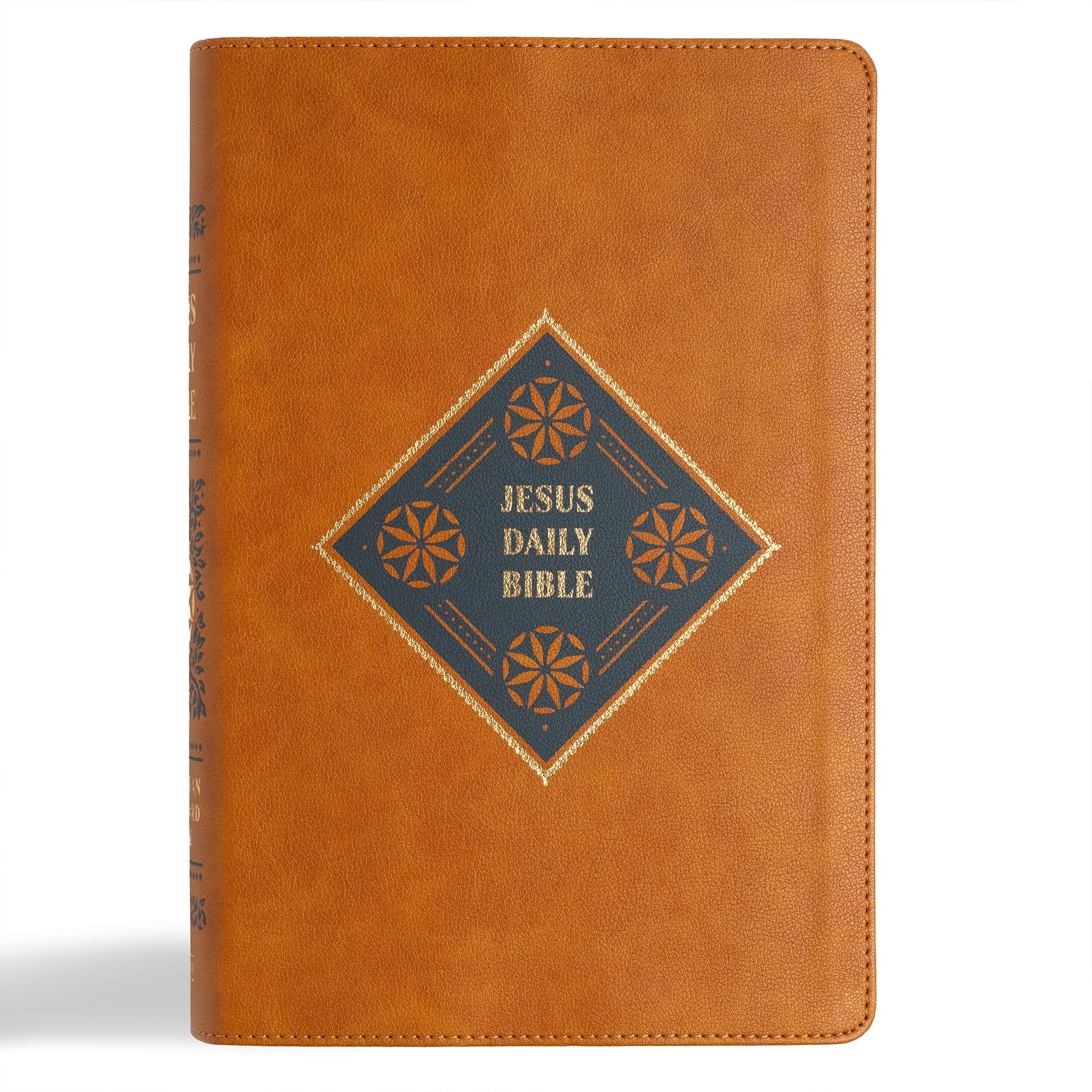 CSB Jesus Daily Bible, Camel LeatherTouch, Guided 52-Week Reading Plan, Easy-to-Read Bible Serif Type