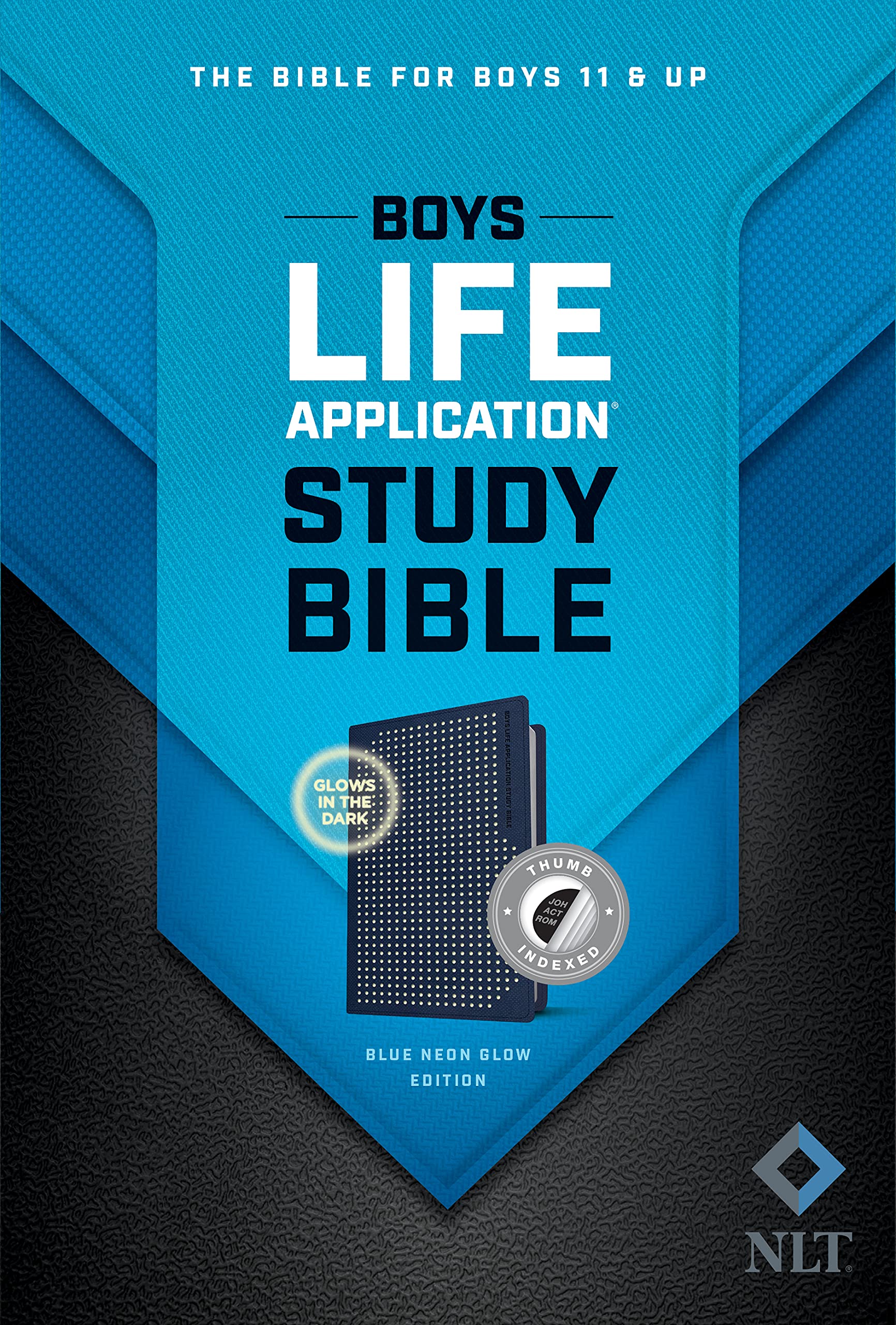 NLT Boys Life Application Study Bible TuTone (LeatherLike Blue/Neon/Glow Indexed) 9781496461452