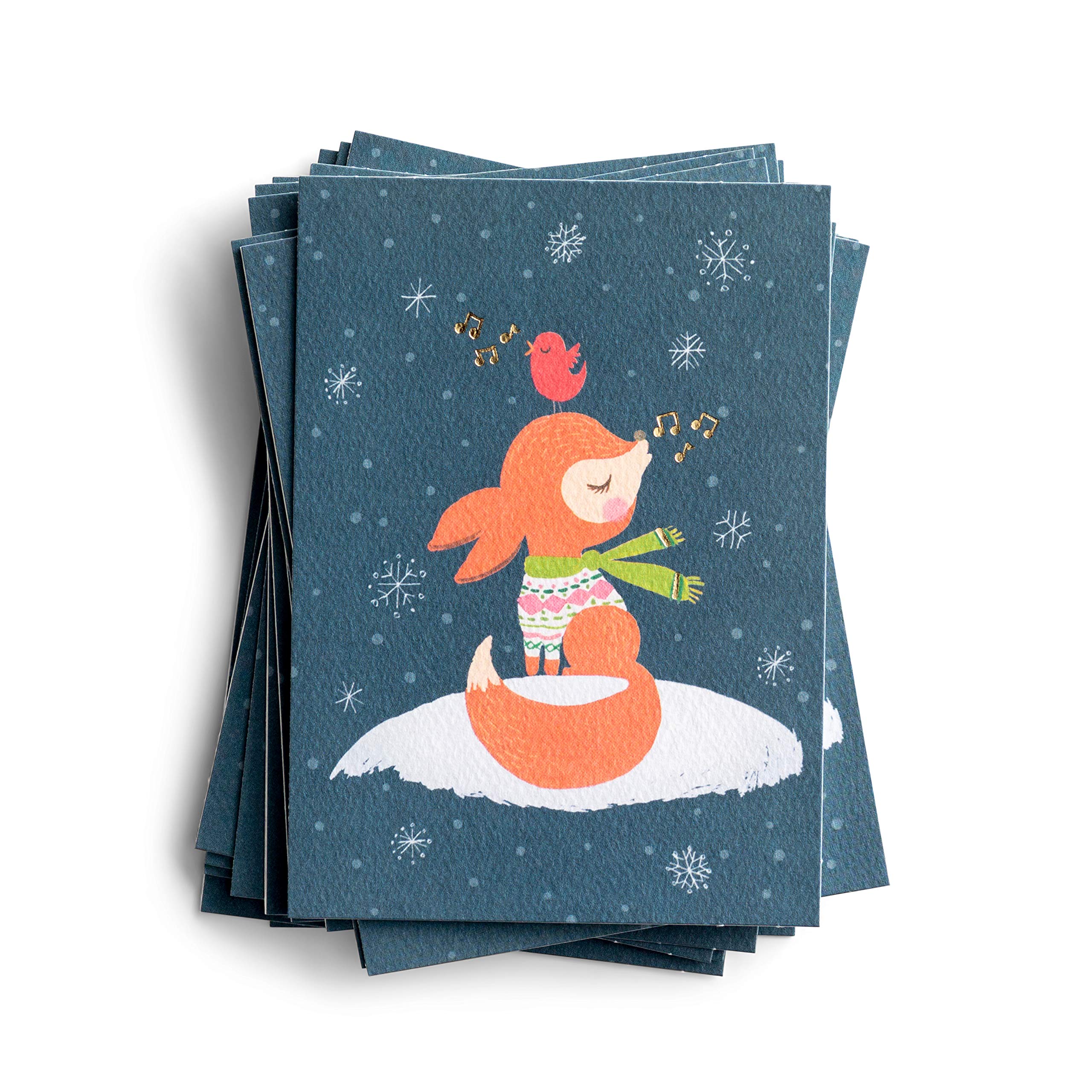 DaySpring Studio 71 - Christmas Fox - 18 Christmas Matchbox Cards (J0444) 81983686788