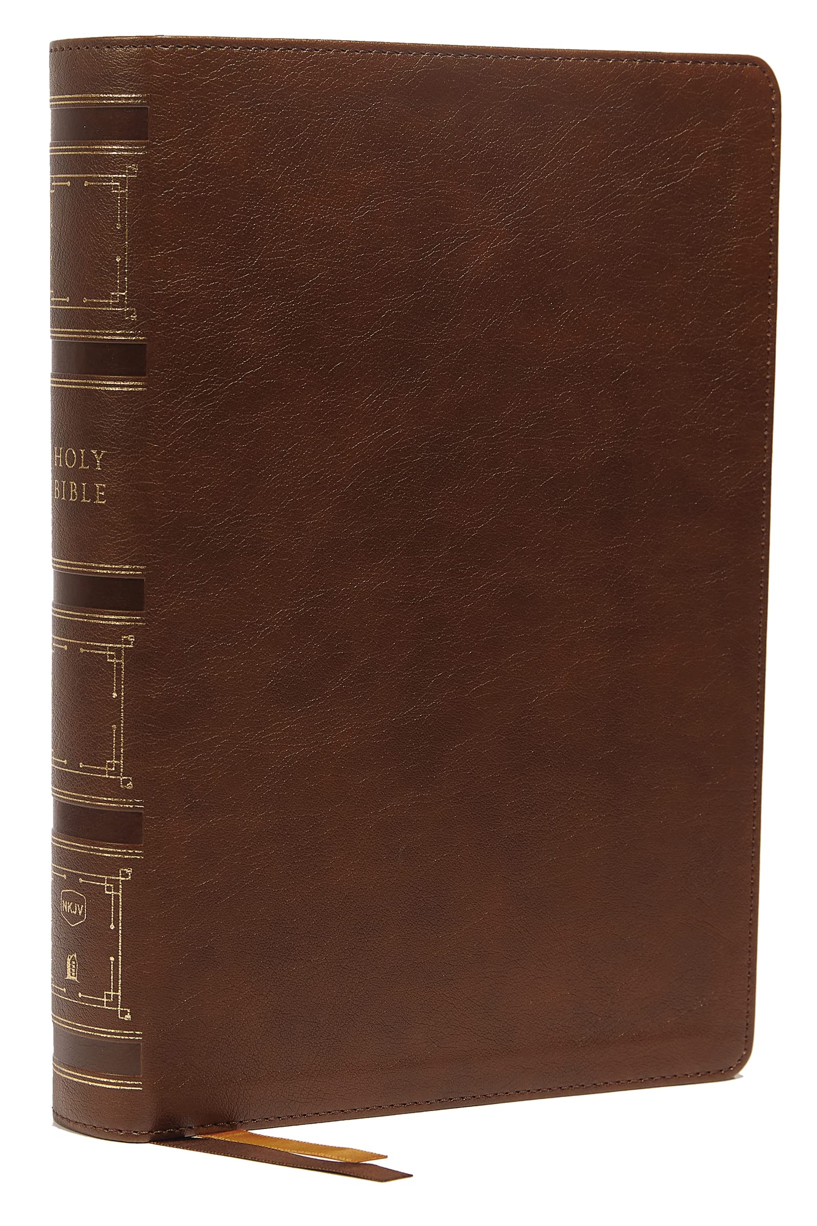 NKJV Single-Column Wide-Margin Reference Bible, Leathersoft, Brown, Red Letter, Comfort Print 9780785248637