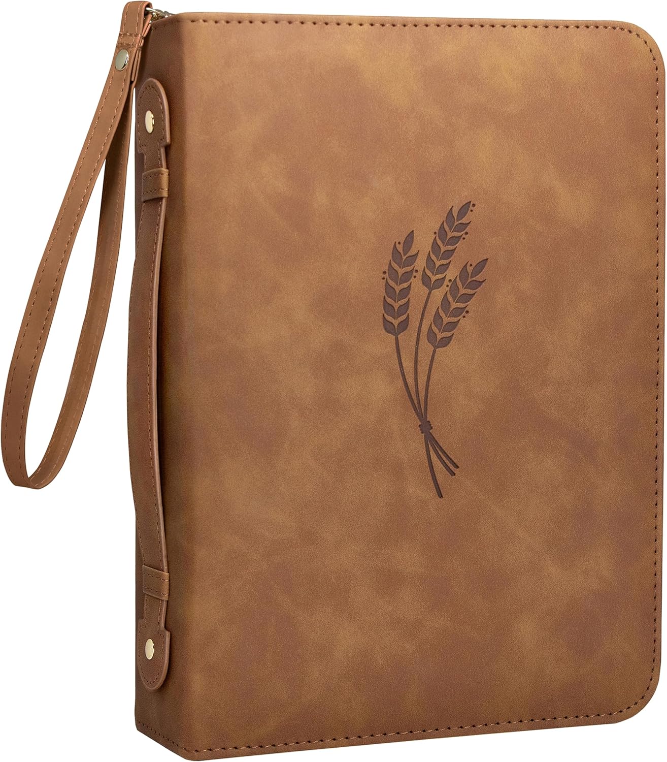 Bible Cover Case for Women Men, PU Leather Large Bible Case with Minimalist Debossed Design (Brown) B0DF349XN7